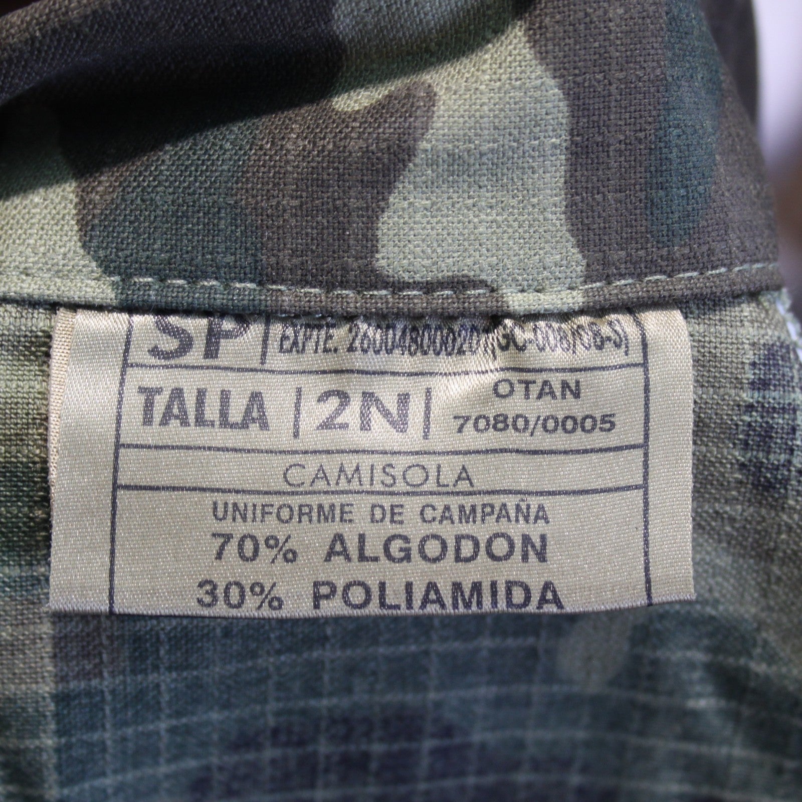 New Spanish Army Shirt Midweight Camo Genuine Surplus 42-44" Chest (4148)
