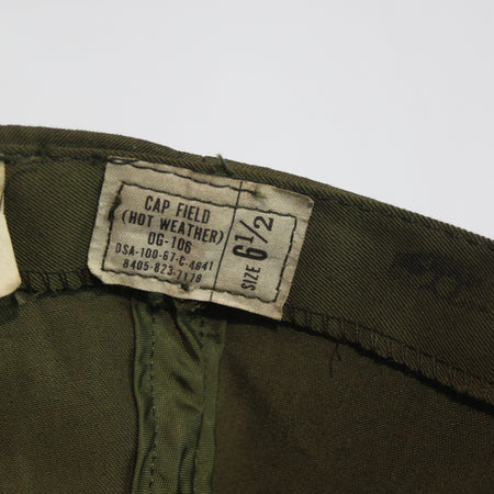 Vietnam Era Vintage US Forces Peak Cap Hot Weather Hat Olive Green US 6.5"(3942)