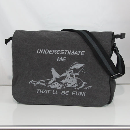 Eurofighter Typhoon Underestimate Exclusive Printed Messenger Bag Black (4463)