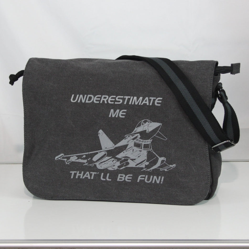 Eurofighter Typhoon Underestimate Exclusive Printed Messenger Bag Black (4463)