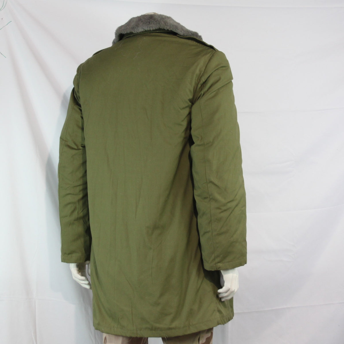 Vintage USSR Soviet Era Parka Winter Coat Padded Khaki Surplus 36-38" (3664)