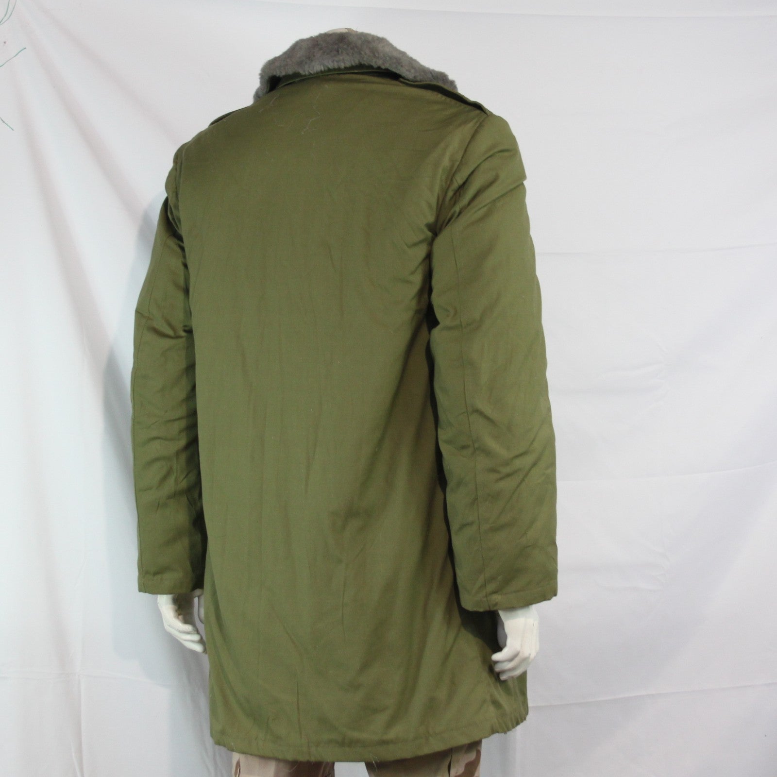 Vintage USSR Soviet Era Parka Winter Coat Padded Khaki Surplus 36-38" (3664)