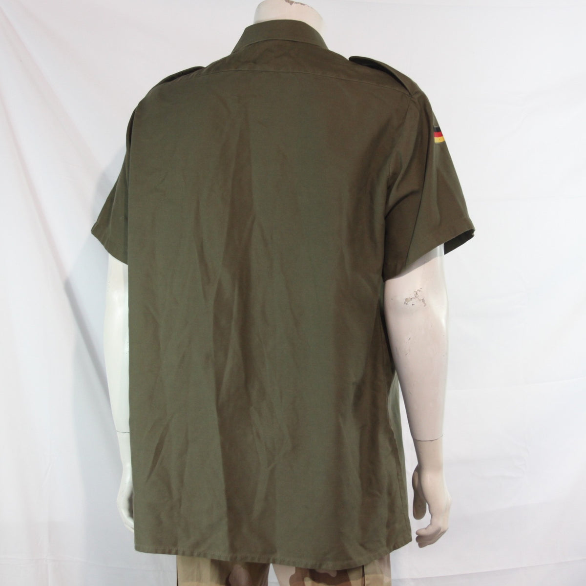 Genuine Surplus German Army Short Sleeve Moleskin Shirt Olive (4265)