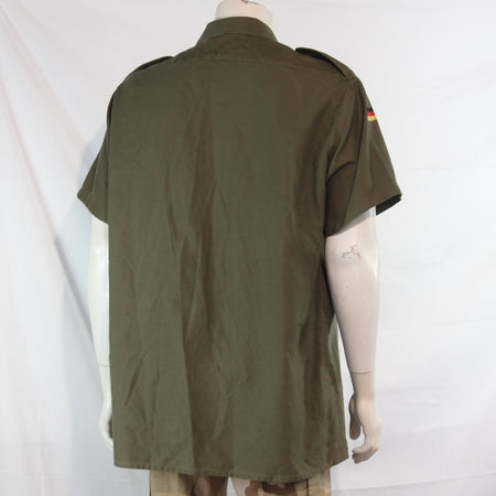 Genuine Surplus German Army Short Sleeve Moleskin Shirt Olive (4265)