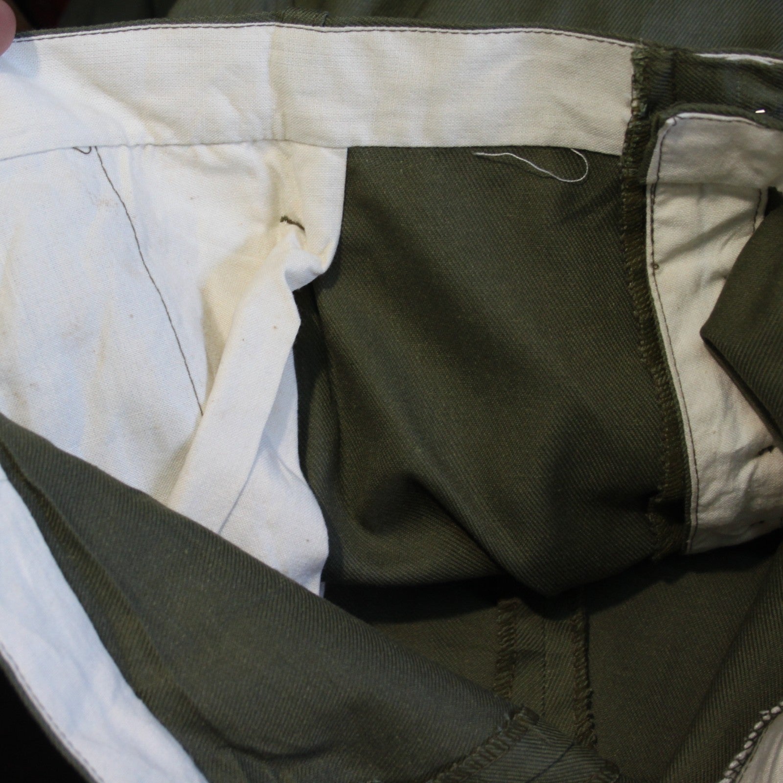 Genuine Surplus Romanian Army Vintage Trousers Stirrups Olive 40" Waist (3680)