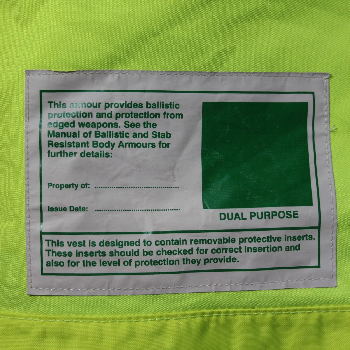 Hi Visibility Body Armour Cover Yellow Pockets Vest Genuine Surplus XS (4029)