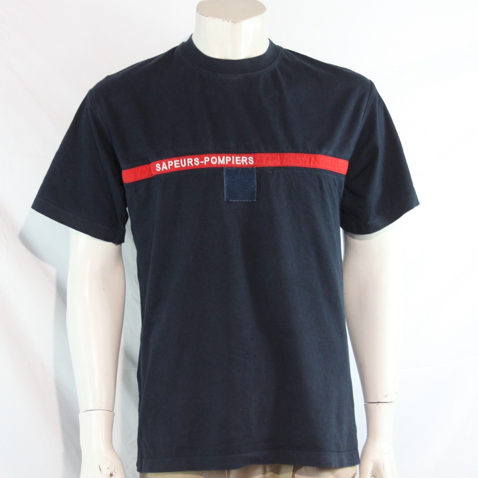 Genuine Surplus French Army T-Shirt Navy Red Stripe Cotton (4258)