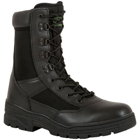 Highlander Alpha Boot Youth Mens Black Leather / Nylon Work Forces Cadets