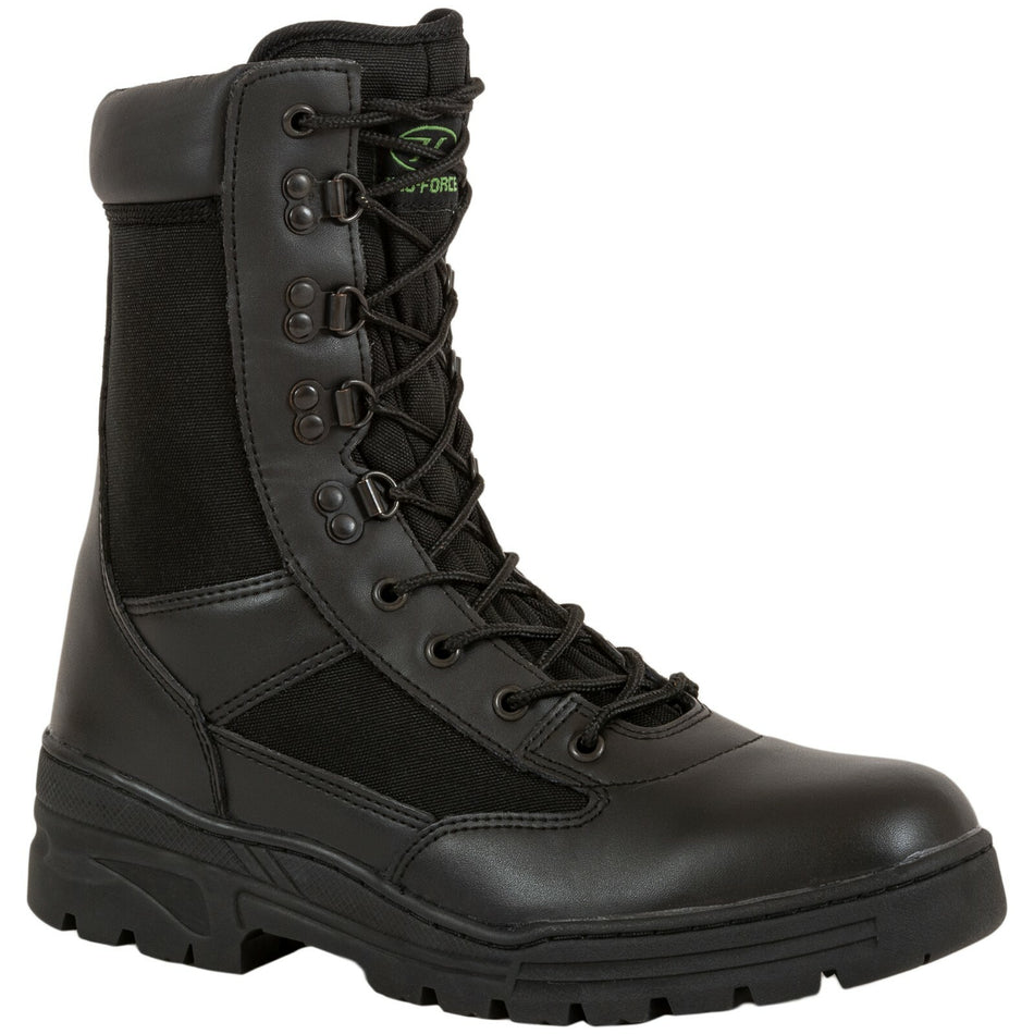 Highlander Alpha Boot Youth Mens Black Leather / Nylon Work Forces Cadets