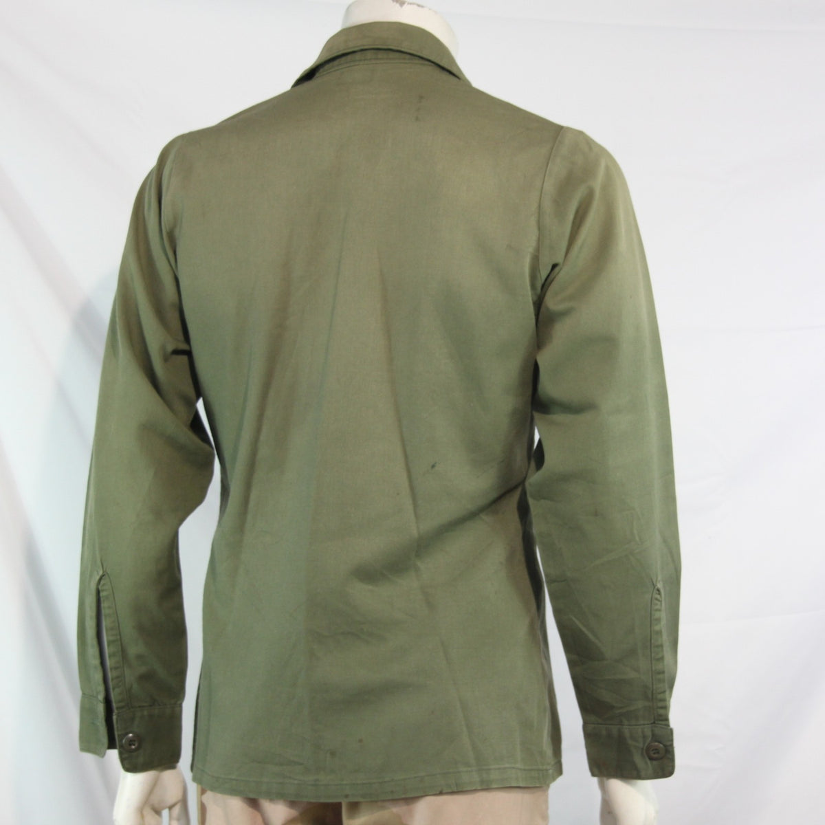 Vintage US Army Shirt Badged Olive Utility Shirt Genuine Surplus 38-40"  (4130