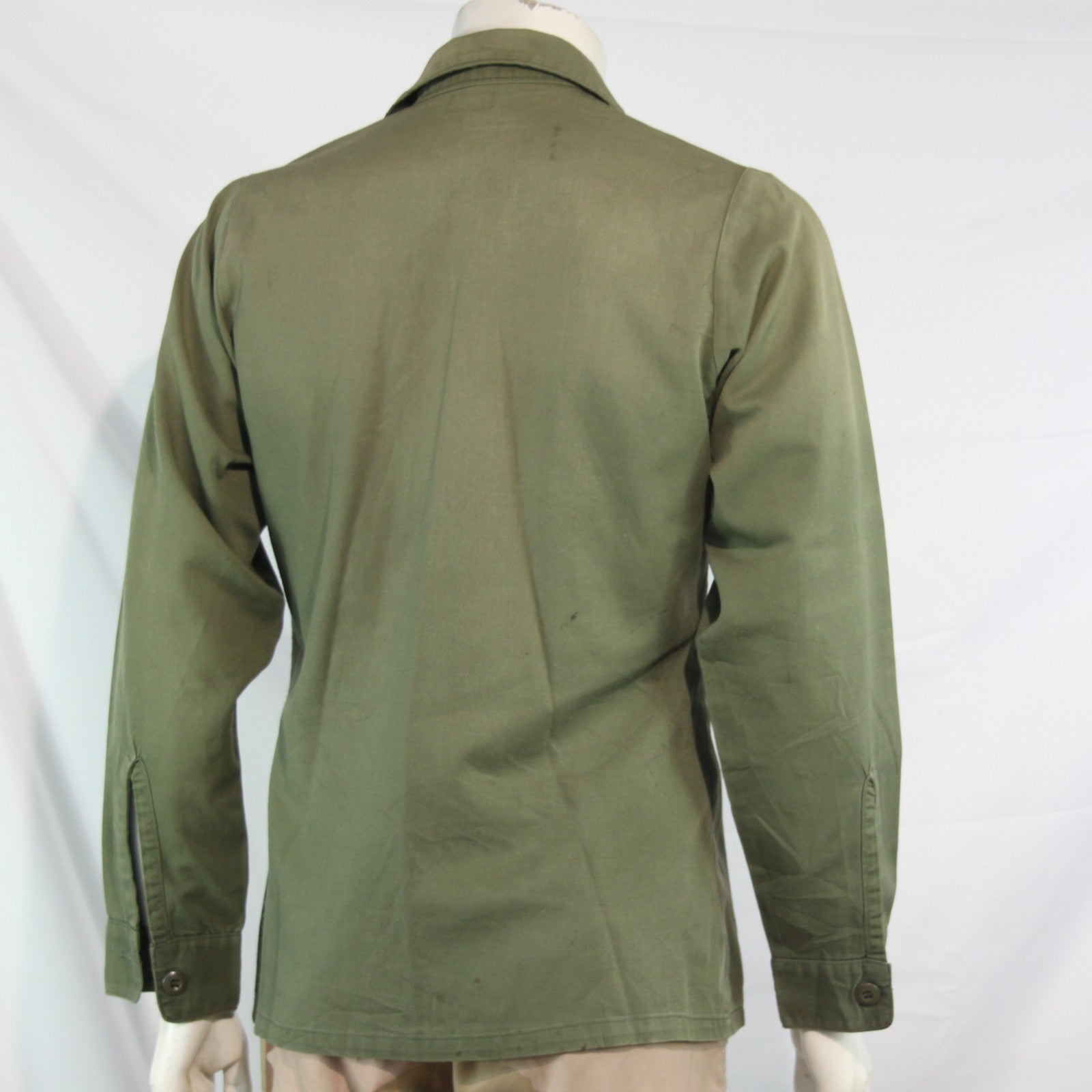 Vintage US Army Shirt Badged Olive Utility Shirt Genuine Surplus 38-40"  (4130