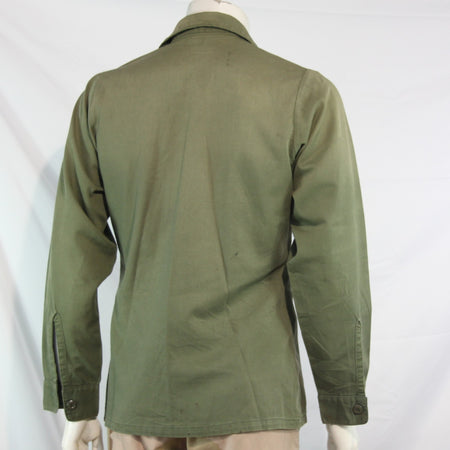 Vintage US Army Shirt Badged Olive Utility Shirt Genuine Surplus 38-40"  (4130