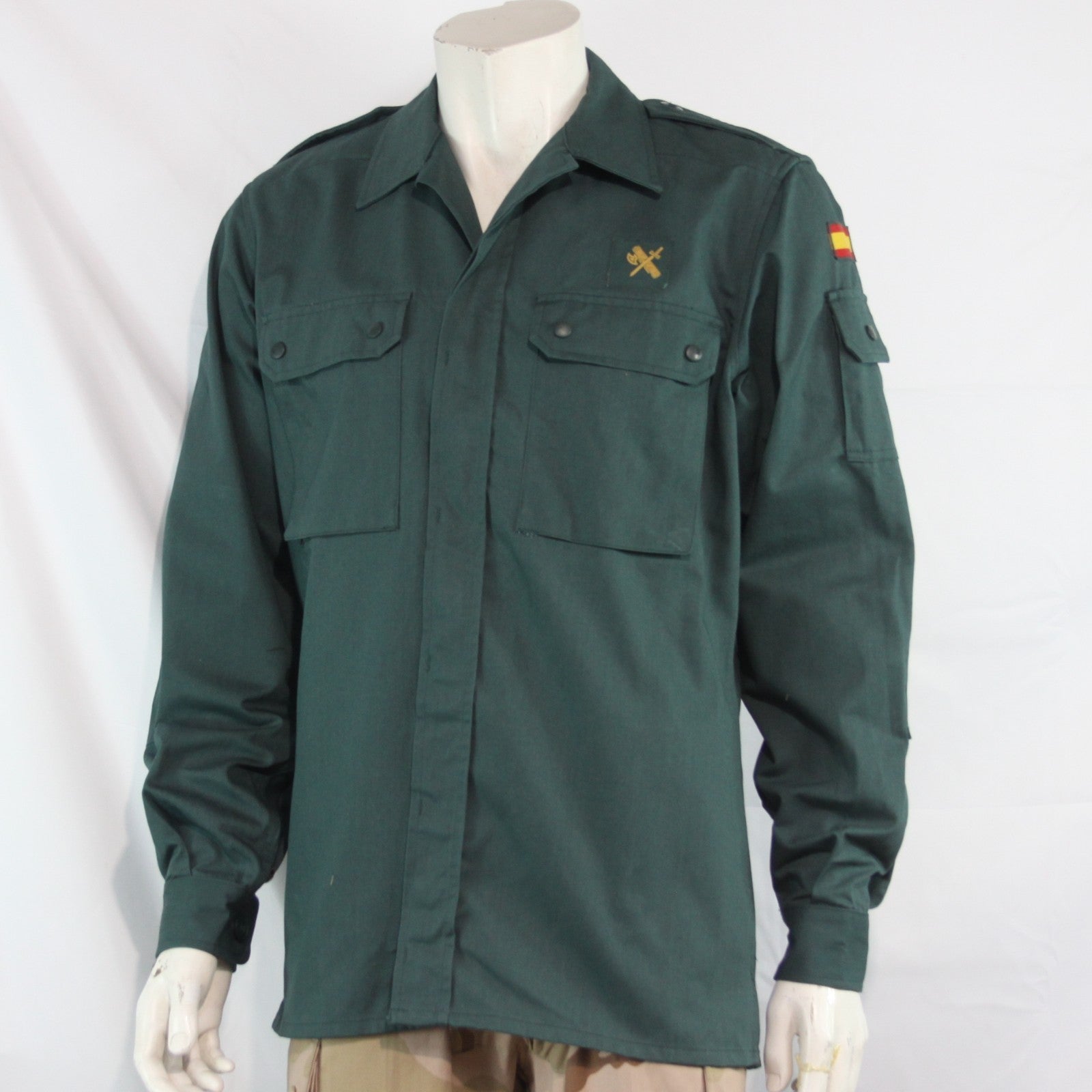 Genuine Surplus Spanish Army Bottle Green Field Shirt  42" (4279)