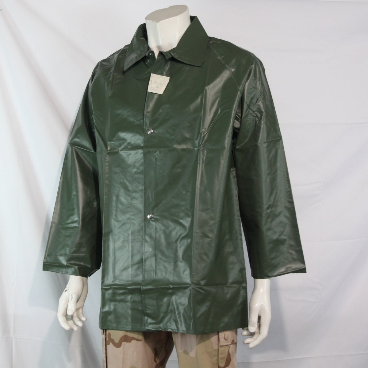 1970's Waterproof PVC French Army Raincoat Jacket Genuine Surplus 40-42"  (3863)