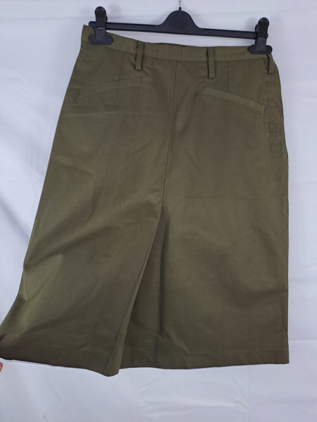 Genuine Surplus Slovakian Army Womens Skirt Khaki Green Button Fasten