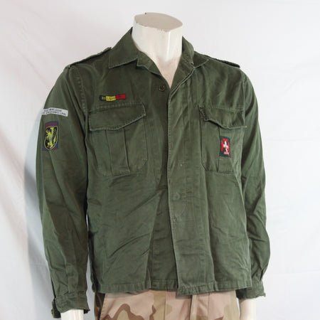 Genuine Surplus Boy Scouts of Belgium Olive Army Shirt 37" 1977 (4264B)