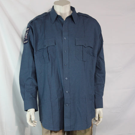 US Private Security Company Shirt Long Sleeve Blue 16.5" Collar (4212)