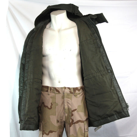Genuine Surplus French Military Leather Style Cold Weather jacket Olive (3792)