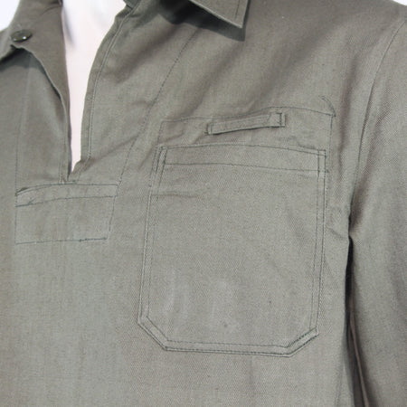 Genuine Surplus Overhead Military Shirt Olive Green Vintage  (4066)