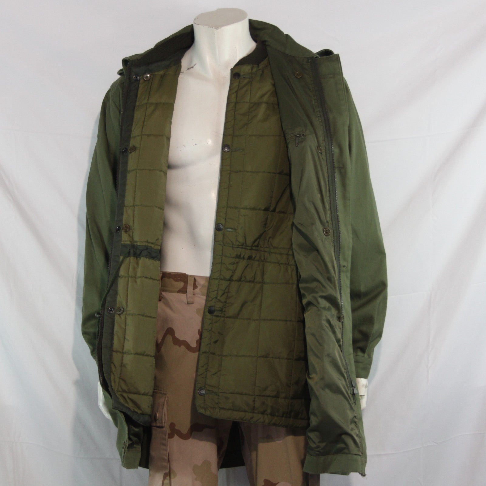 Italian Army Parka and Liner Genuine Surplus Warm Coat 42" Chest Olive  (4301)
