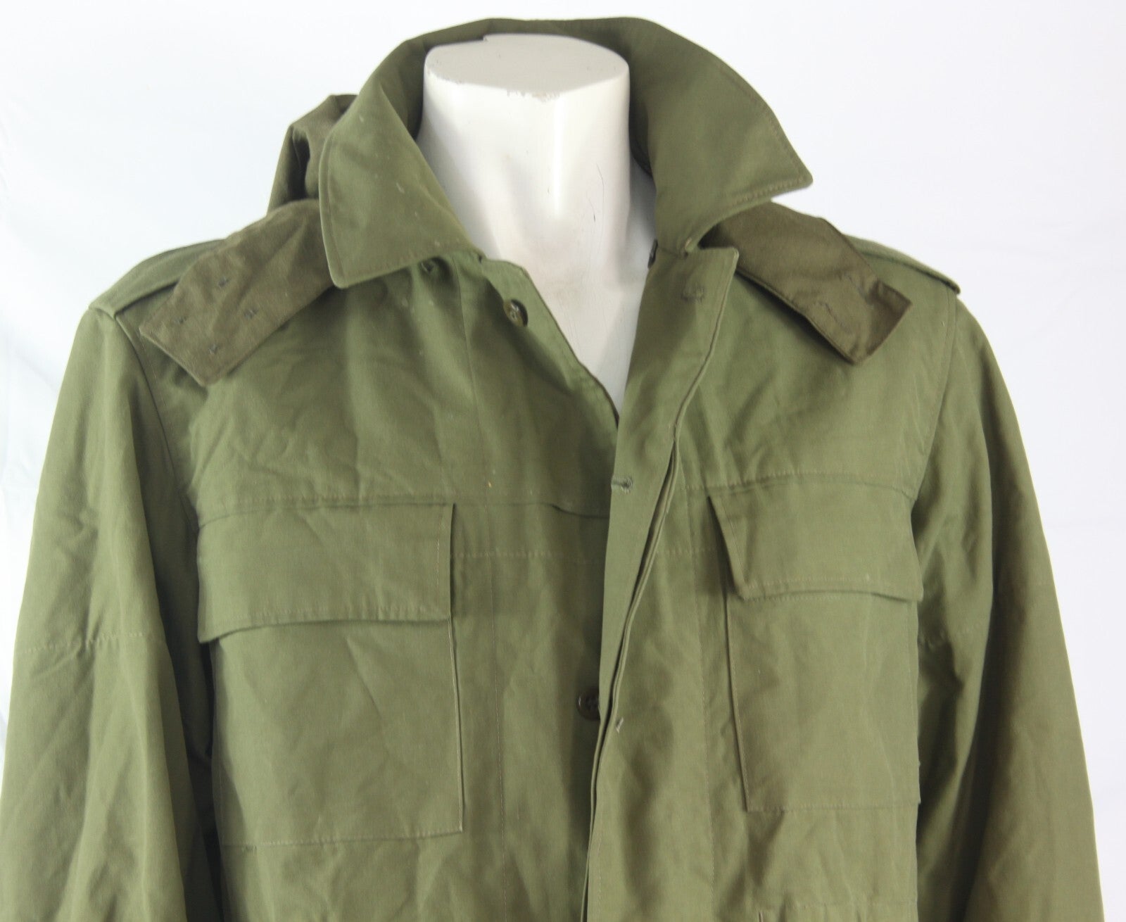 Genuine Surplus Vintage Czech Army Olive Drab Canvas Hooded Parka Cotton Canvas