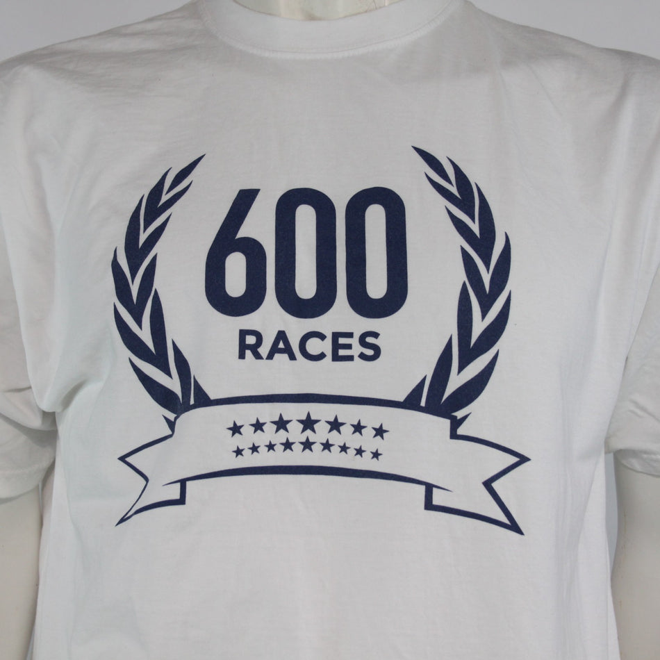 Formula 1 600 Races Official Merchandise T-Shirt White Cotton Grade 2 (3613)