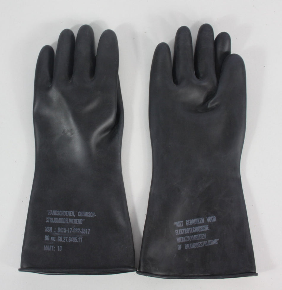 Genuine Surplus Dutch Army Rubber Gloves New in Packet Date Expired