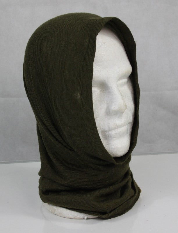 British Army Wool Knitted Snood Headover Olive Genuine Surplus (4252)