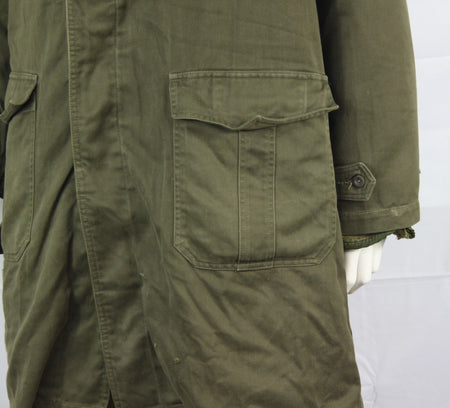 Genuine Surplus Serbian Olive Winter Parka Cotton Canvas Quilted Button in Liner