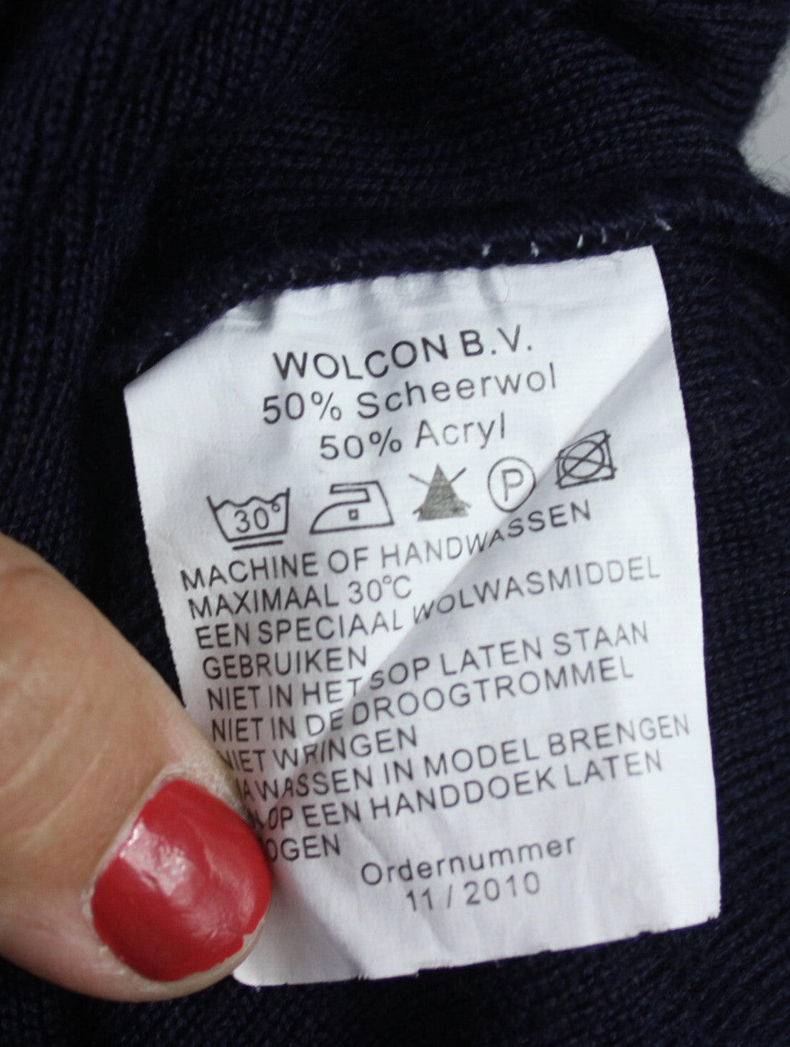 Genuine Surplus Dutch Army Jumper Blue Mid Weight 50% Wool Warm Knitted