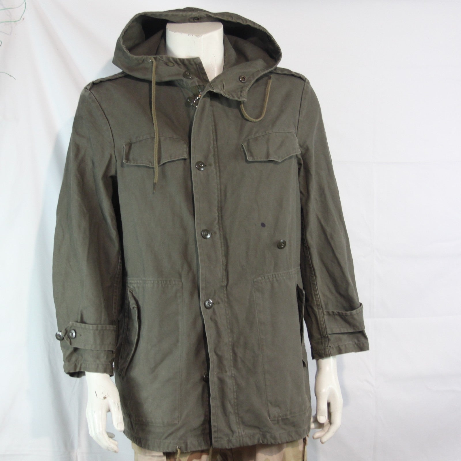 Genuine Surplus German Army Parka Olive Unlined Canvas Military Grade 2 (3746)