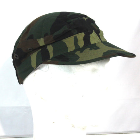New Camo Cap Italian Army Woodland Peak Hat Genuine Surplus 56-60cm (4402)