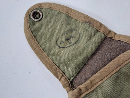 Genuine Surplus French 1960's Vintage Water Bottle Cover Insulated Wool 1598