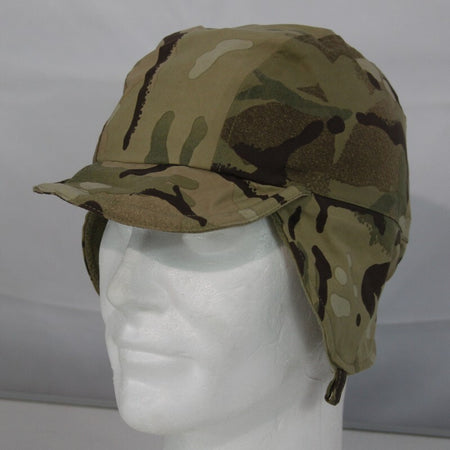 Genuine Surplus British Army MTP Camo Winter Cold Weather Hat No Chin Flaps