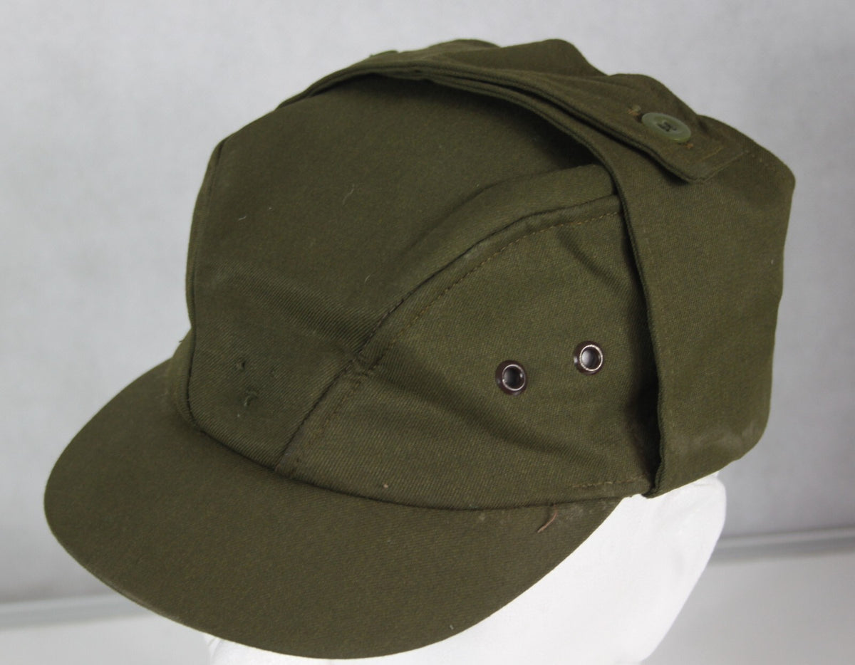 Genuine Surplus Vintage Czech Ex Army Field Hat Peak Cap Green SMALL