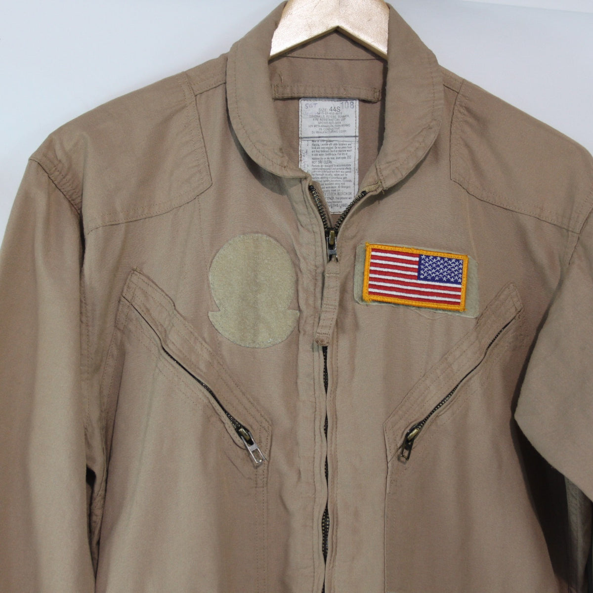 US Airforce Flight Suit Coverall Mens Sand Genuine Surplus 44" Chest Short 3523)