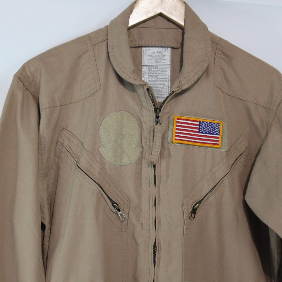 US Airforce Flight Suit Coverall Mens Sand Genuine Surplus 44" Chest Short 3523)