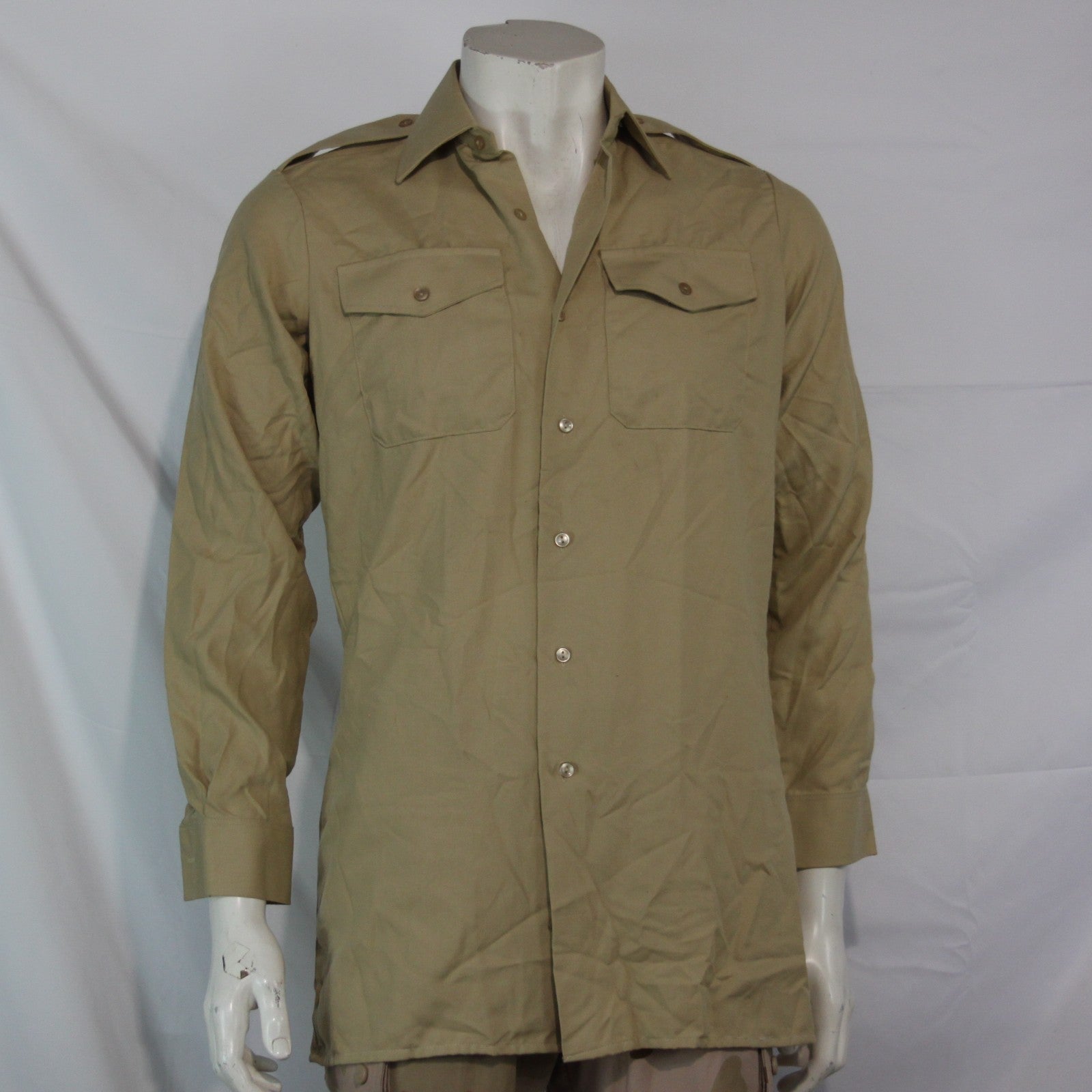 Genuine Surplus British Heavyweight Mans No2 Dress Shirt Fawn Officers (3427)