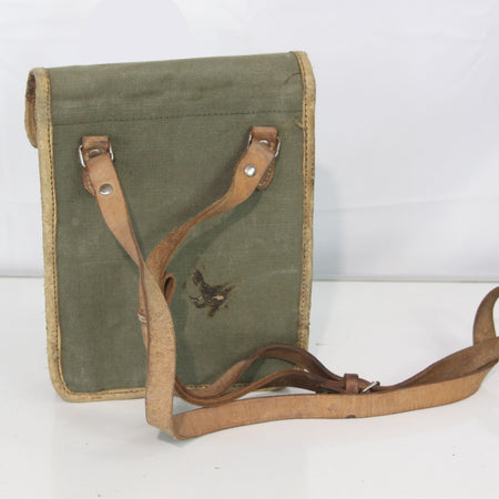 Genuine Surplus Vintage East European Army Map / Admin Case Leather trim (3438)