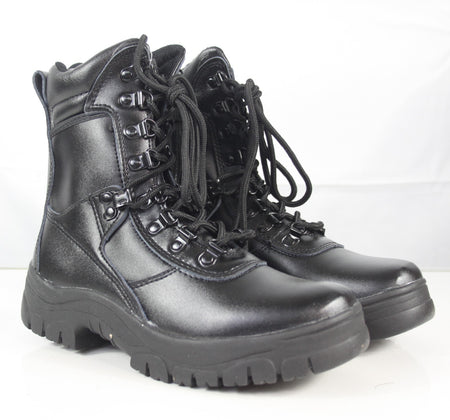 Taskforce LX Boot Military Tactical Black Leather Security Boot Side Zip 3 & 7