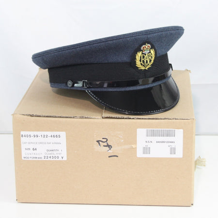 NEW British RAF Airman's Mens Dress Hat Genuine Surplus Peak Cap 64cm (4414)
