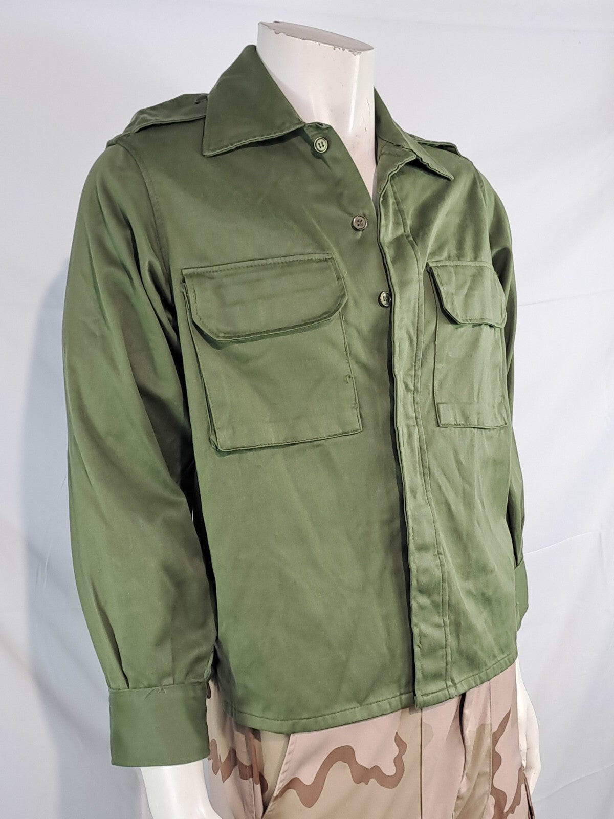 Genuine Surplus Spanish Army Heavyweight Shirt Green 36-38" XShort (2402)