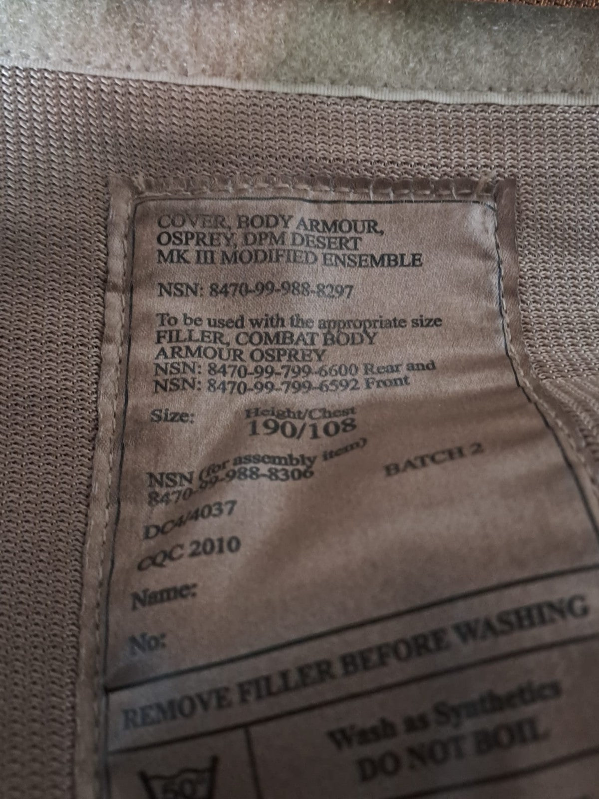 British Forces Osprey Body Armour Cover Genuine Surplus Desert DPM Camo 3971