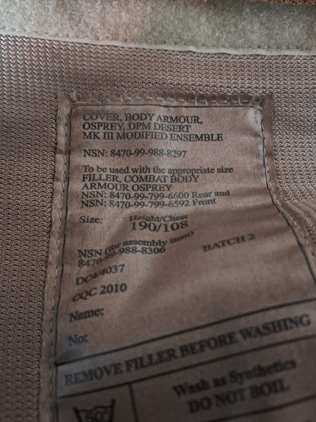 British Forces Osprey Body Armour Cover Genuine Surplus Desert DPM Camo 3971