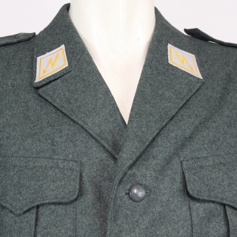 Genuine Surplus Swiss Army Vintage Wool Dress Jacket Thick Blue Grey (3314)