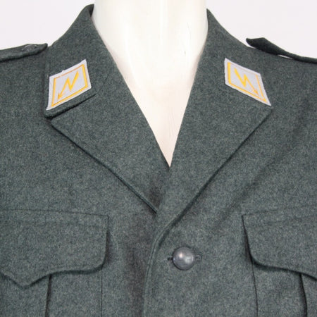 Genuine Surplus Swiss Army Vintage Wool Dress Jacket Thick Blue Grey (3314)