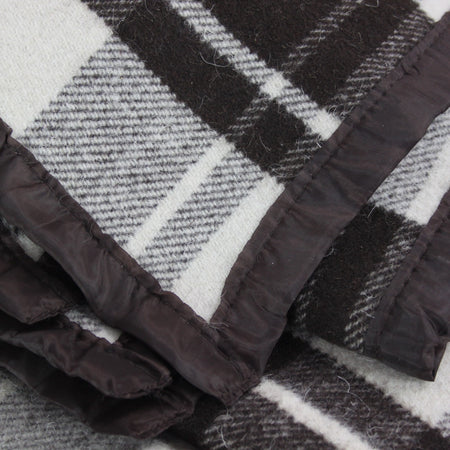Genuine Surplus Romanian Army Military Blanket 70% Wool Check (3250)