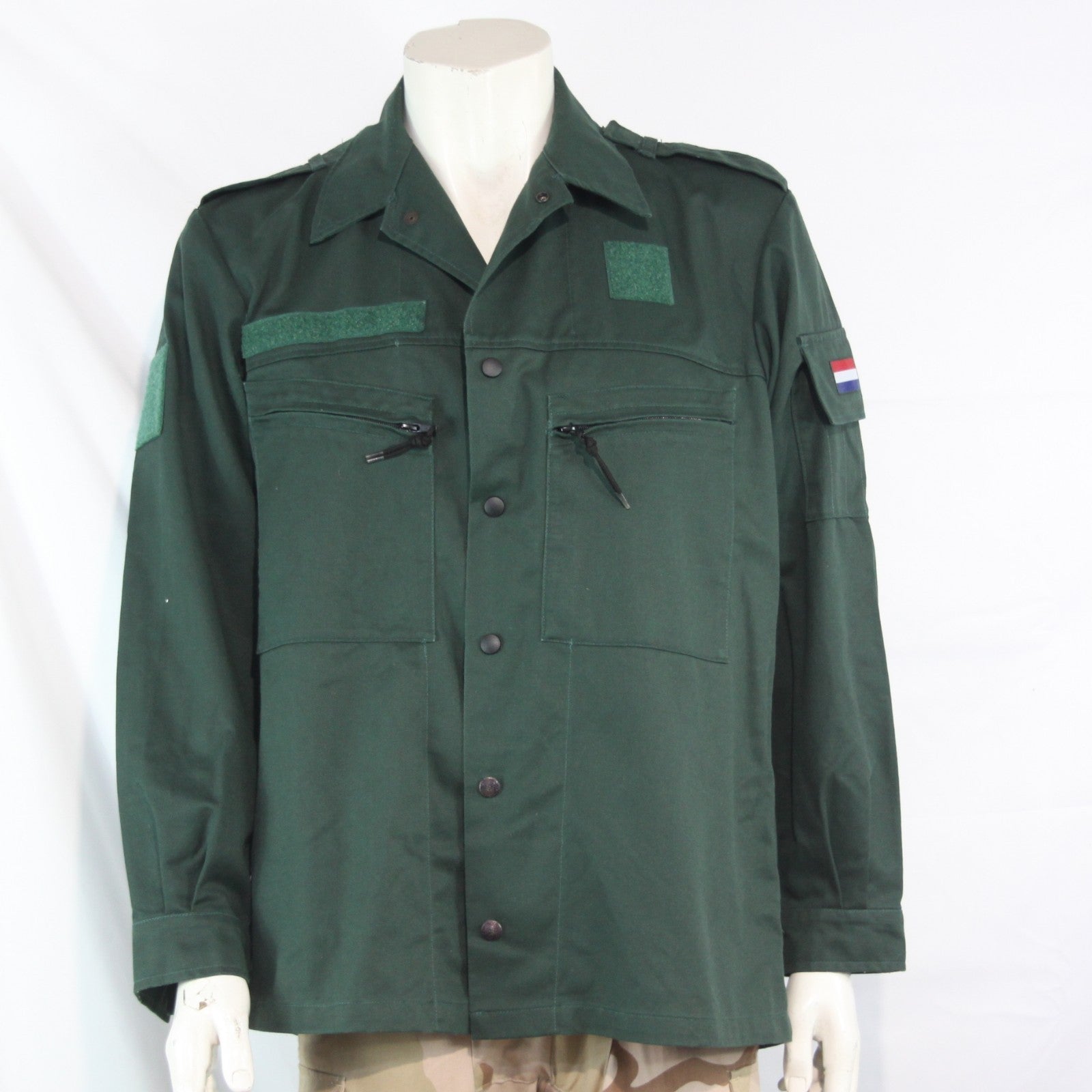 Dutch Army Military Work Shirt Green Heavyweight Genuine Surplus 40" (4131