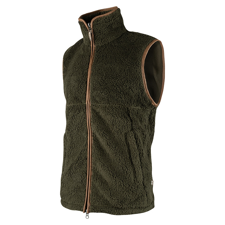 ED Jack Pyke Countryman Chunky Fleece Gilet Double Zip Front Waistcoat Olive