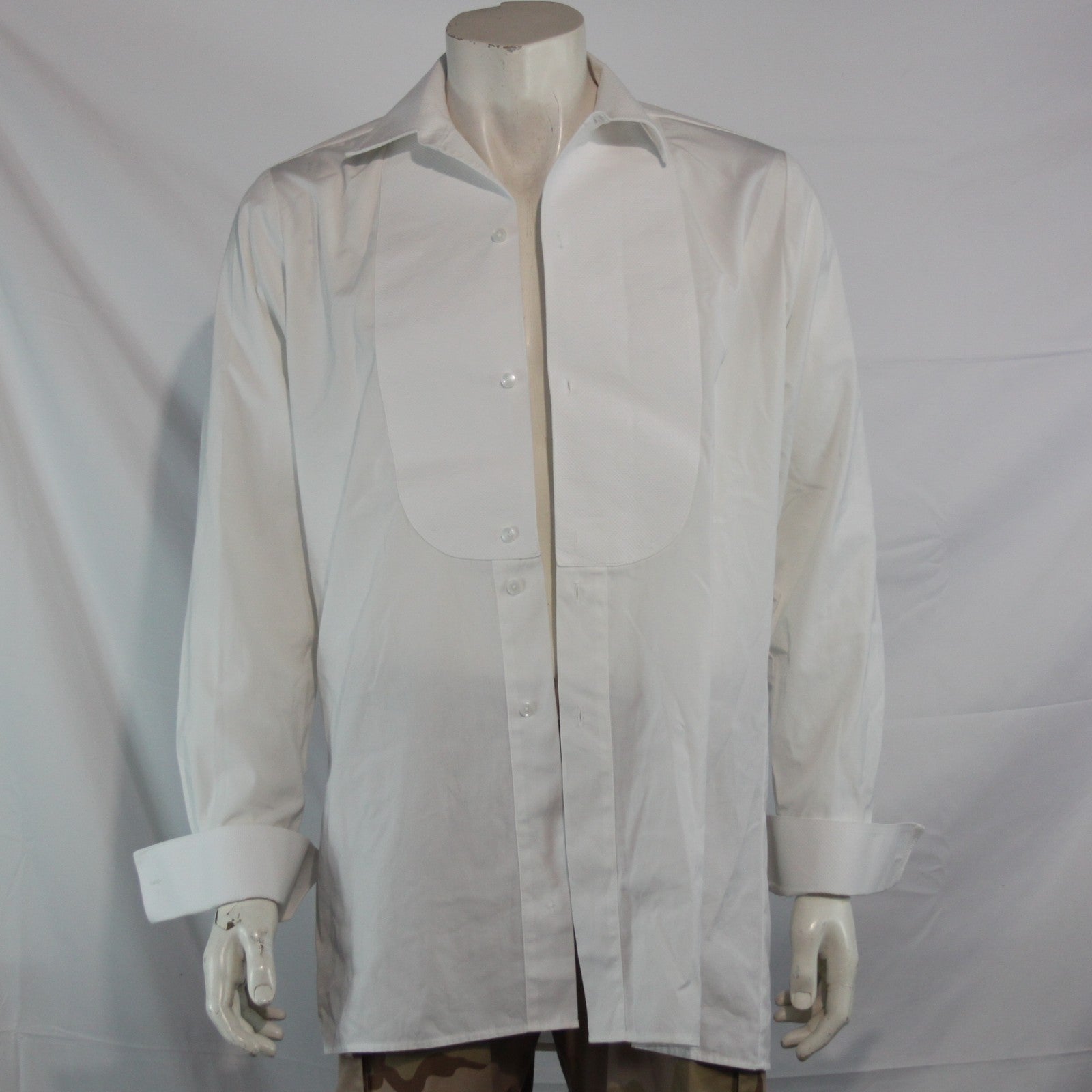 Genuine Surplus British Officers Mess Dress Shirt Marcella Front Mens 39cm(3594)